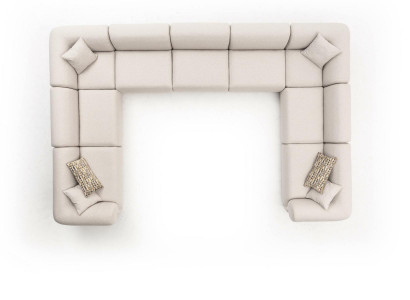 Sectional Sofa U-Shape Luxury Living Room Style Modern Upholstered Sofa Textile